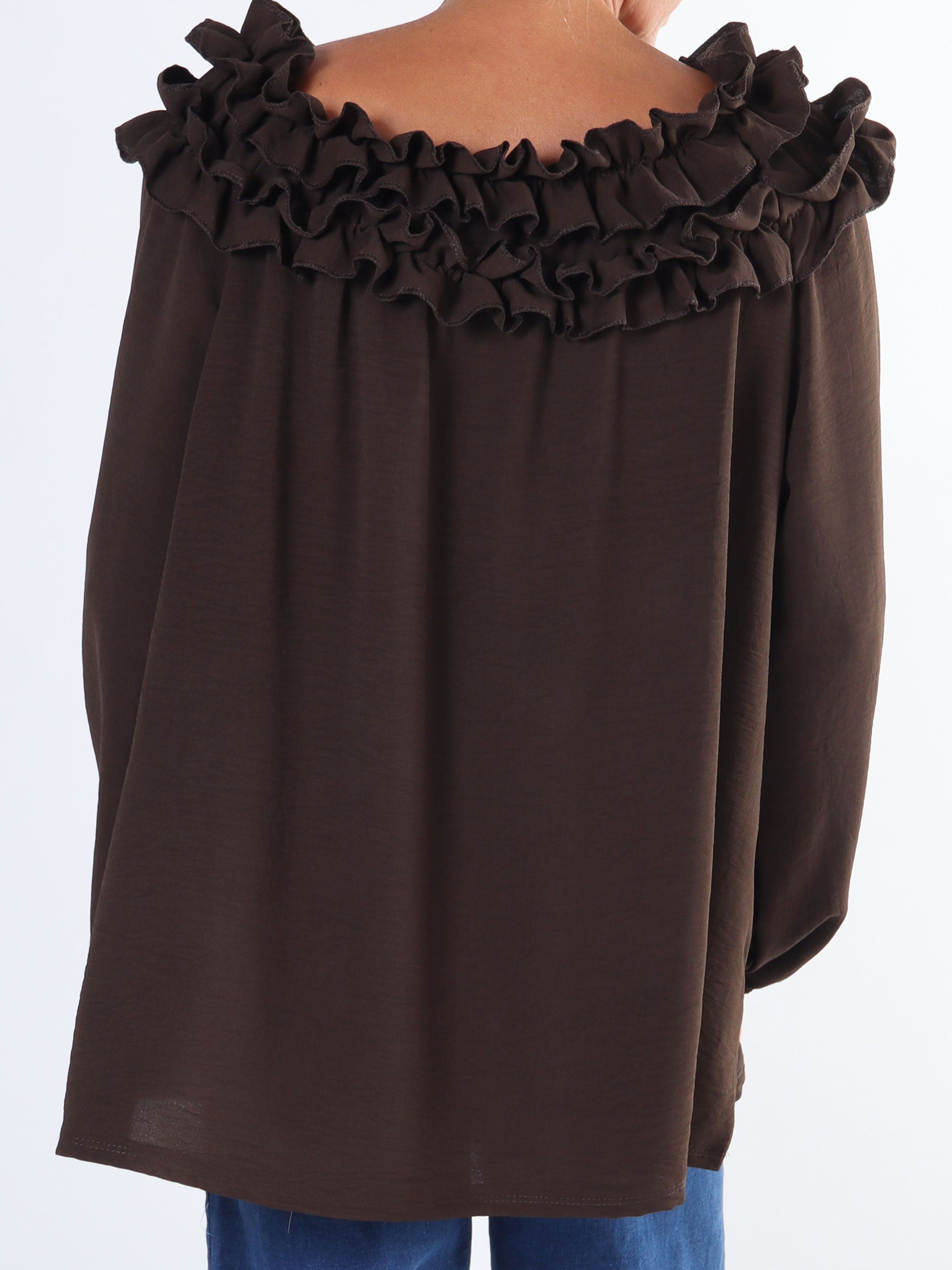Chili - Finaste plus size tunikan med volanger i halsringningen (bestseller)